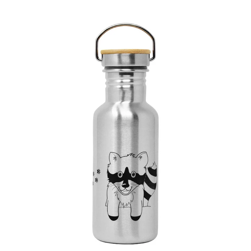 0,6l miniTANKA Racoon Edition mit Edelstahl-Bambus-Verschluss