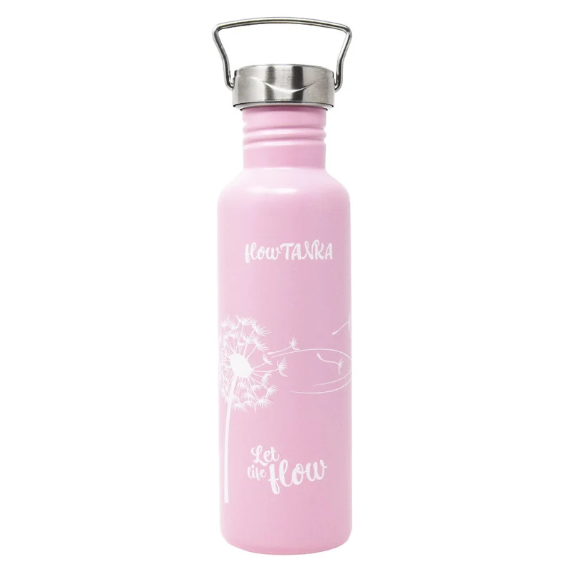 0,8l flowTANKA Edelstahl Trinkflasche mit Edelstahl-Wave-Verschluss