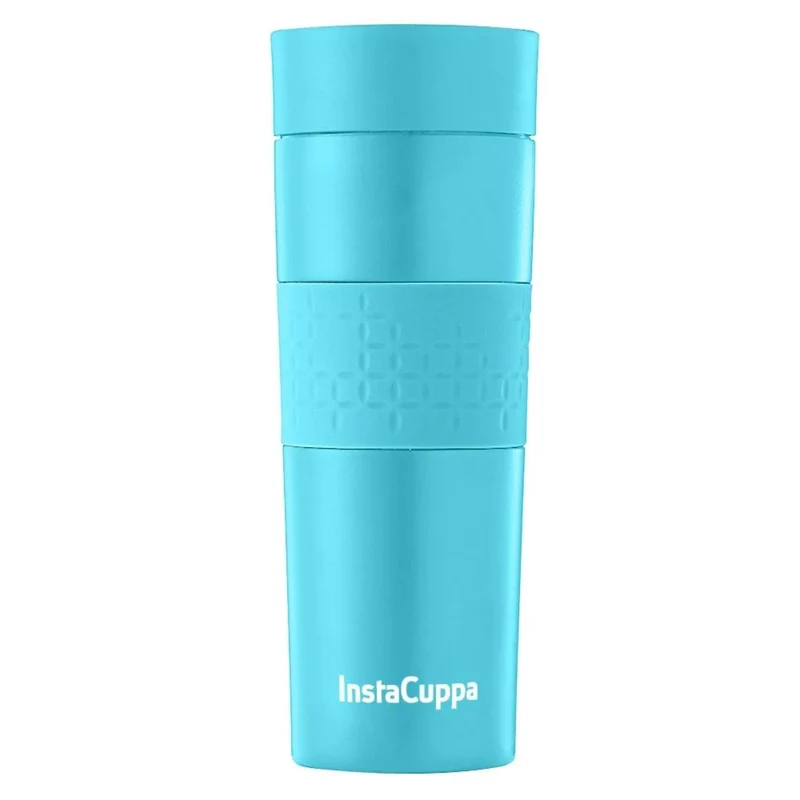 InstaCuppa Vacuum Insulated Travel Mug, Stainless Steel Double Walled Thermos for Hot or Cold Coffee, Tea, Spill and Leak Proof with