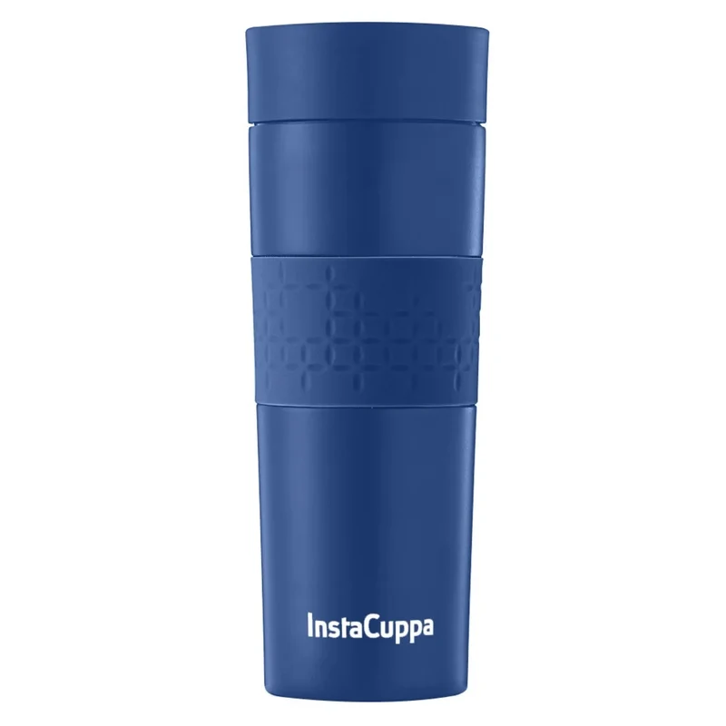 InstaCuppa Vacuum Insulated Travel Mug, Stainless Steel Double Walled Thermos for Hot or Cold Coffee, Tea, Spill and Leak Proof with