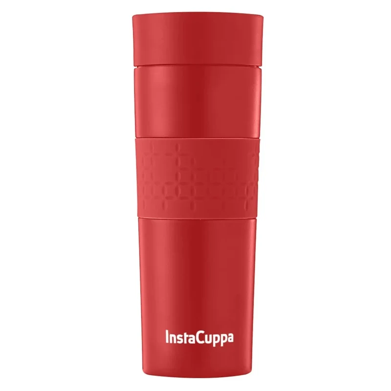 InstaCuppa Vacuum Insulated Travel Mug, Stainless Steel Double Walled Thermos for Hot or Cold Coffee, Tea, Spill and Leak Proof with