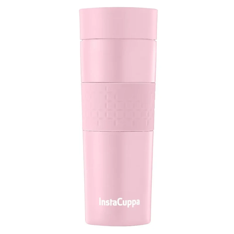 InstaCuppa Vacuum Insulated Travel Mug, Stainless Steel Double Walled Thermos for Hot or Cold Coffee, Tea, Spill and Leak Proof with