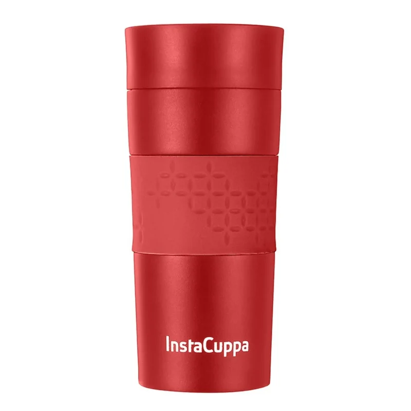 InstaCuppa Vacuum Insulated Travel Mug, Stainless Steel Double Walled Thermos for Hot or Cold Coffee, Tea, Spill and Leak Proof with