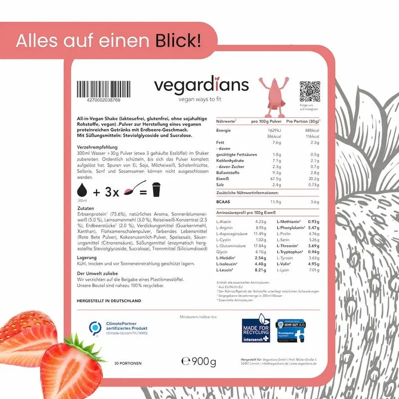 Vegan Strawberry Protein