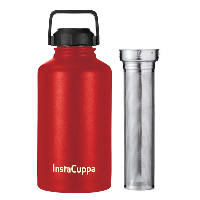 InstaCuppa Thermos Fruit Infuser Water Bottle - Double Walled Vacuum Insulation, Full Length Stainless Steel Infusion Unit,