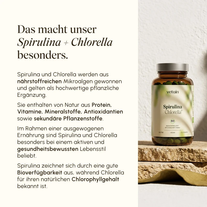 Bio-Spirulina & Bio-Chlorella (500 Tabletten)