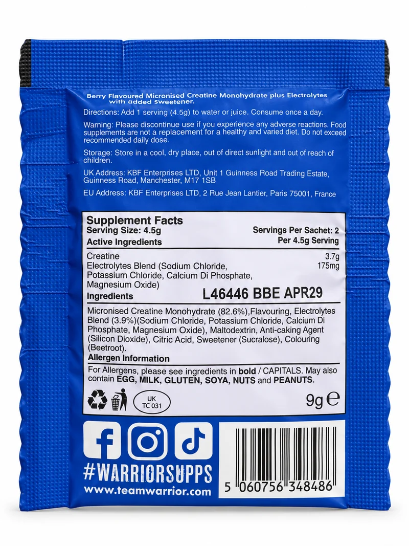 Warrior Kreatin + Elektrolyte Beutel