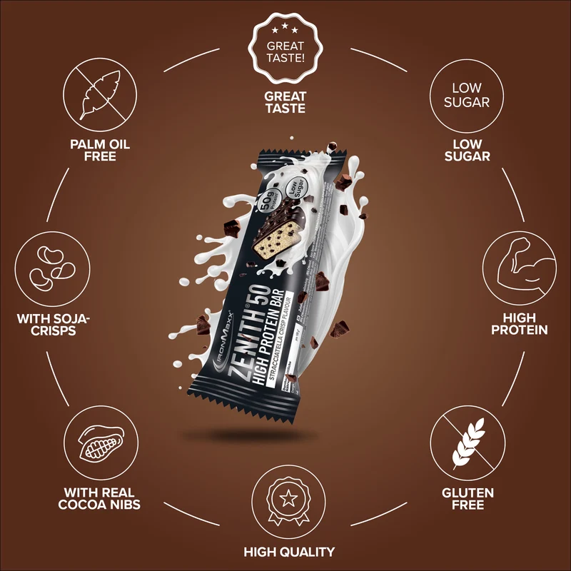 ZENITH® 50 Protein Riegel (12x100g) - Stracciatella Crisp