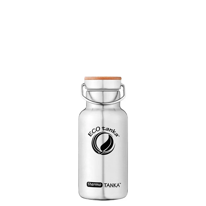 0,35l thermoTANKA™ isolierende Edelstahl Thermoflasche mit Edelstahl-Bambus-Verschluss