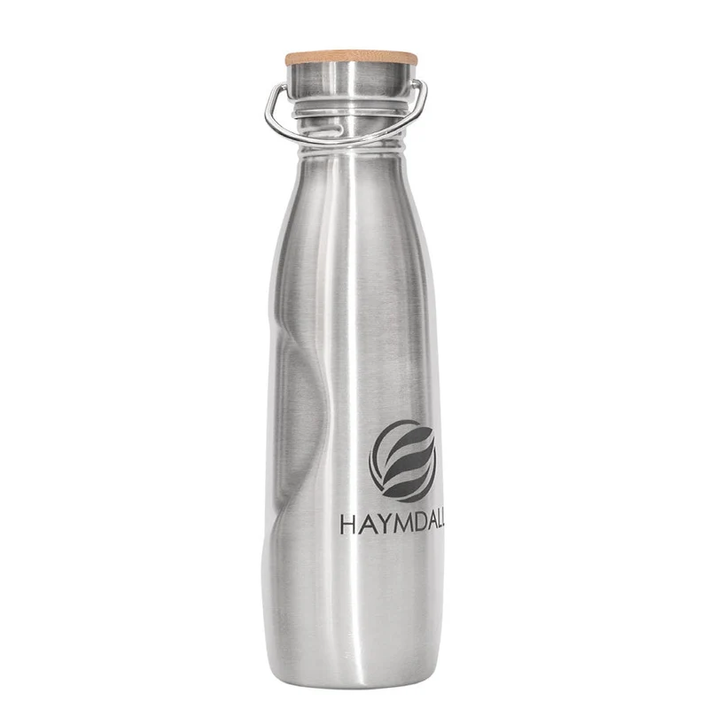 0,8l Haymdall Edition Edelstahl Trinkflasche mit Edelstahl-Bambus-Verschluss