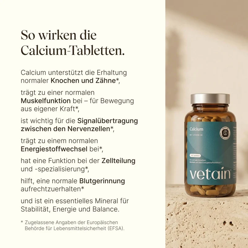Calcium Tabletten - Für Knochen, Muskeln & Nerven (180 Tabletten)