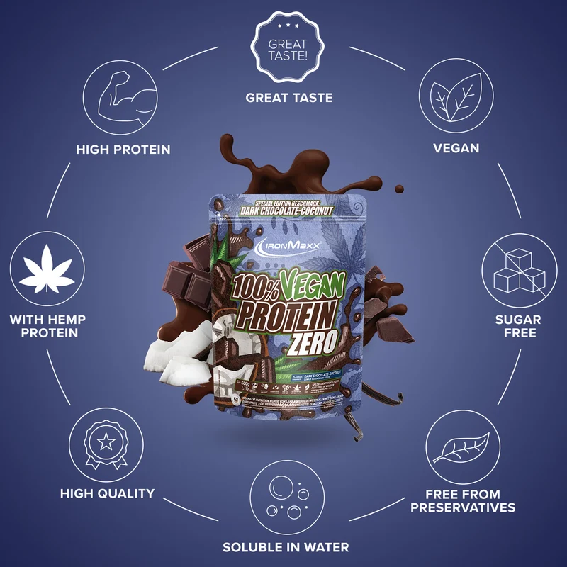100% Vegan Protein Zero (500g) - Dark Chocolate Coconut