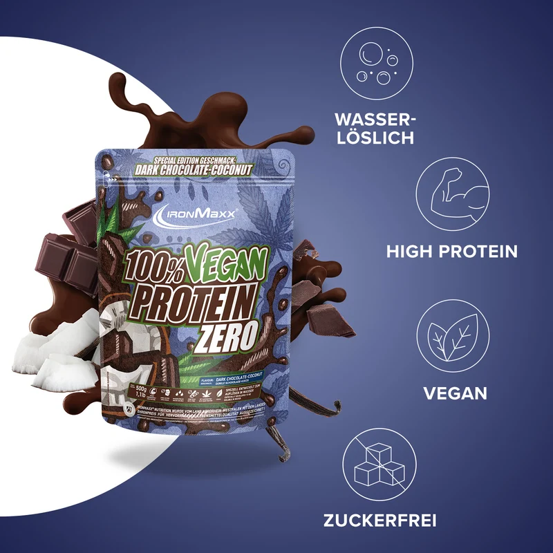100% Vegan Protein Zero (500g) - Dark Chocolate Coconut