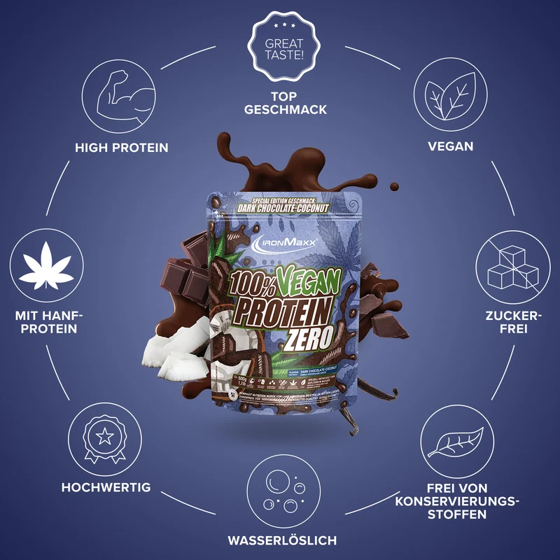 100% Vegan Protein Zero (500g) - Dark Chocolate Coconut