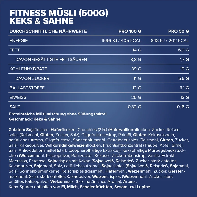 Fitness Müsli (500g) - Cookies & Cream