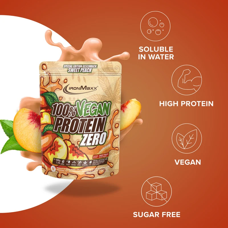 100% Vegan Protein Zero (500g) - Sweet Peach