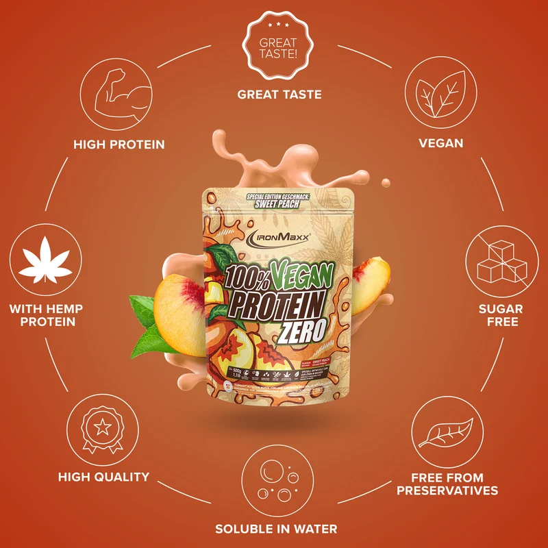 100% Vegan Protein Zero (500g) - Sweet Peach