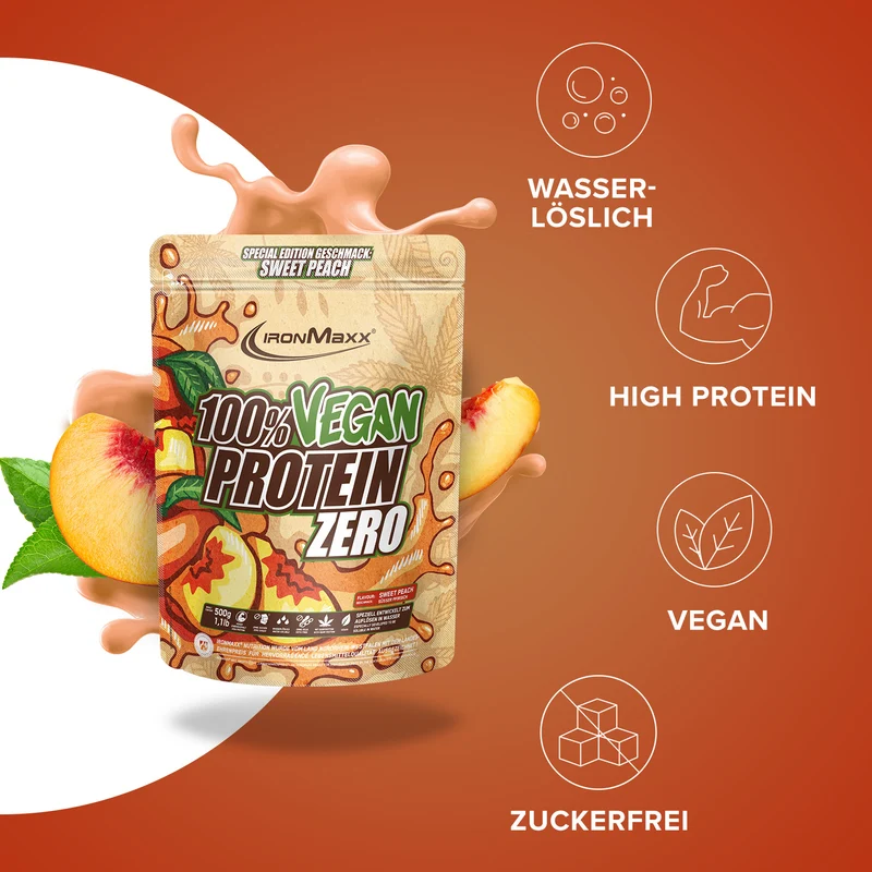100% Vegan Protein Zero (500g) - Sweet Peach