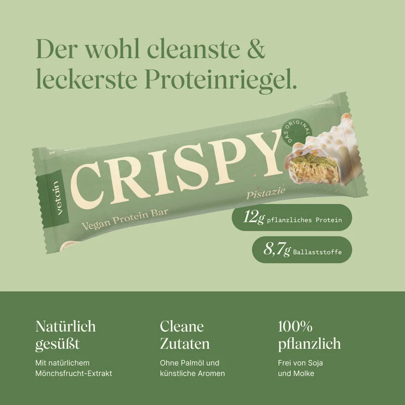 CRISPY veganer Proteinriegel - Pistazie (12er Pack)