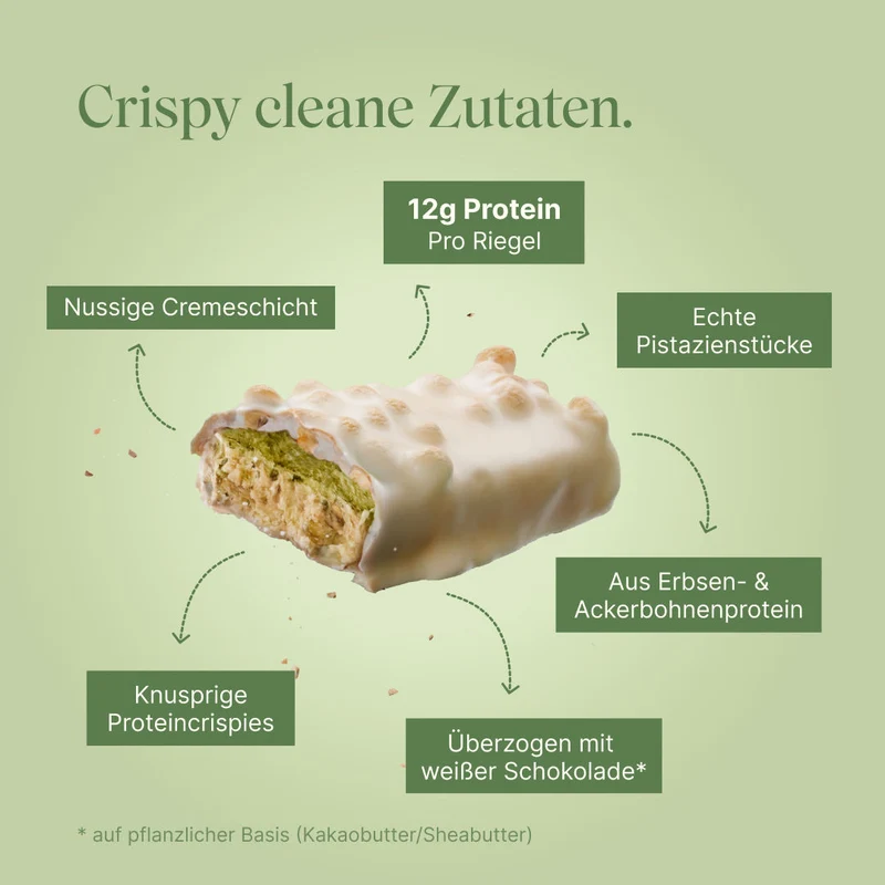 CRISPY veganer Proteinriegel - Pistazie (12er Pack)