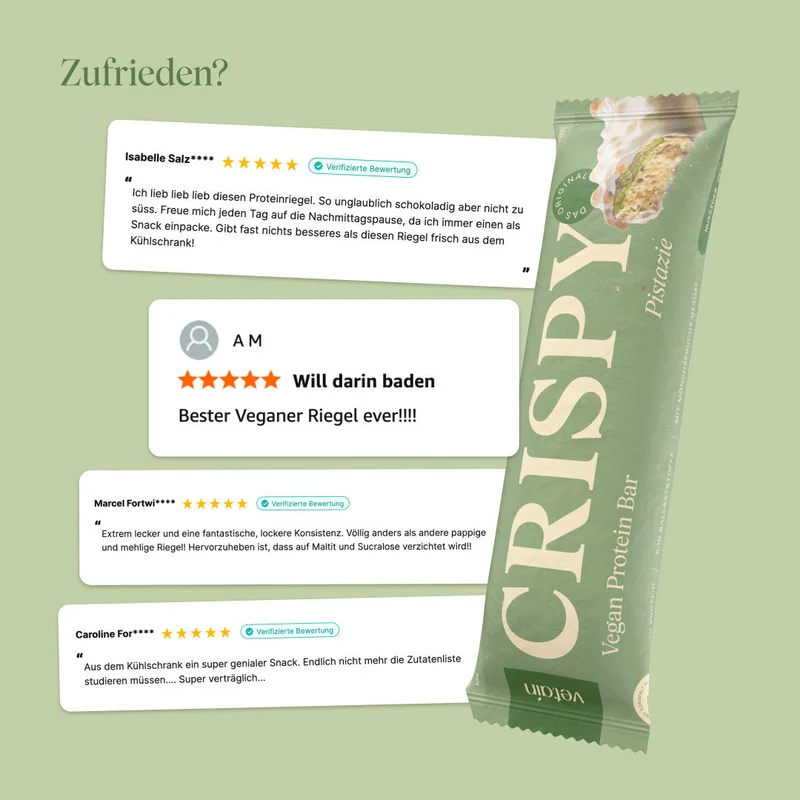 CRISPY veganer Proteinriegel - Pistazie (12er Pack)