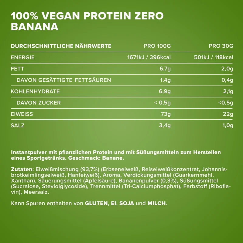 100% Vegan Protein Zero (500g) - Sunny Banana
