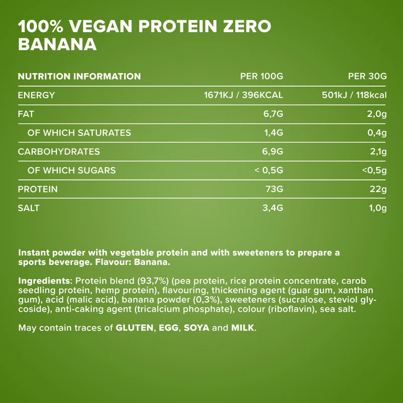 100% Vegan Protein Zero (500g) - Sunny Banana