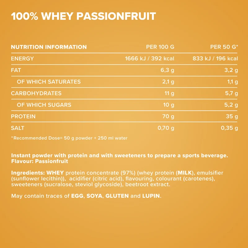100% Whey Protein (500g) - Orange Maracuja