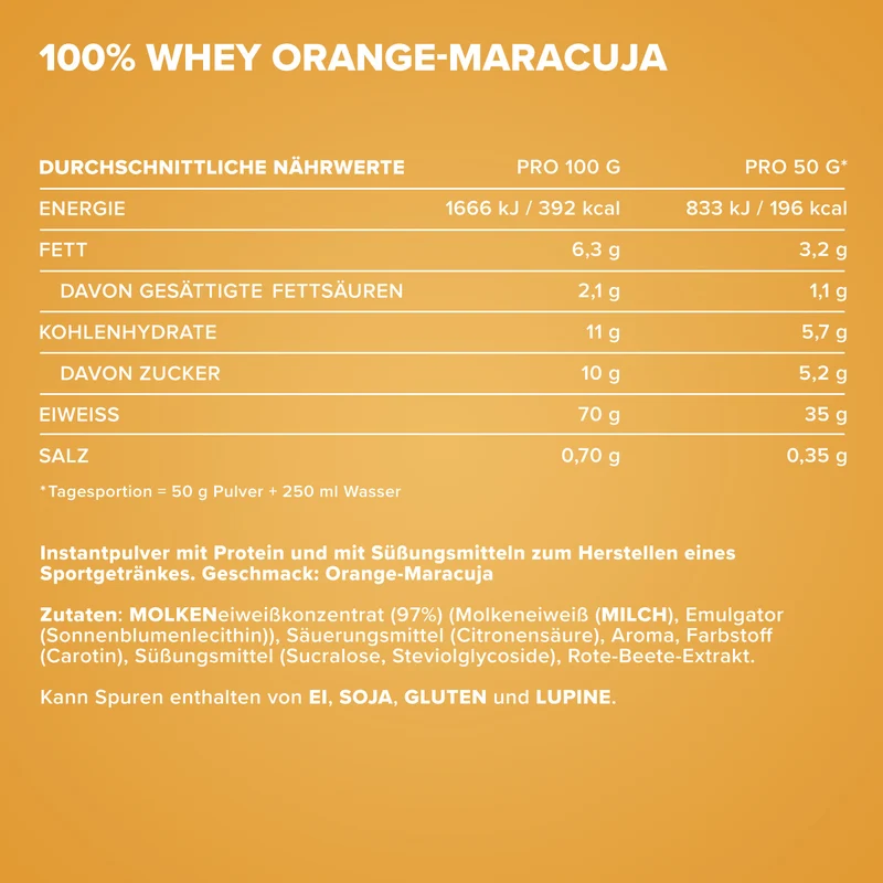 100% Whey Protein (500g) - Orange Maracuja