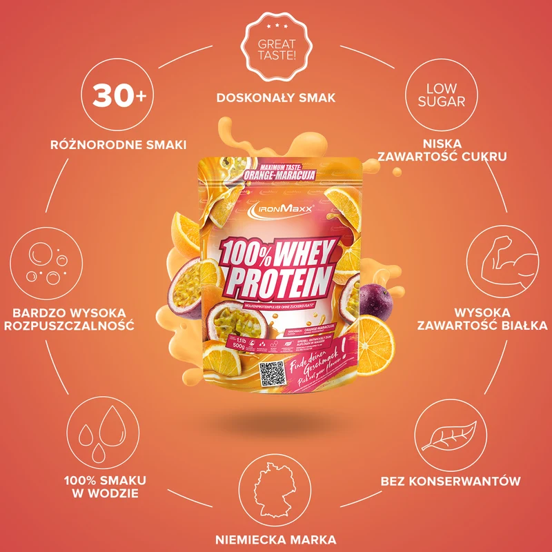 100% Whey Protein (500g) - Orange Maracuja