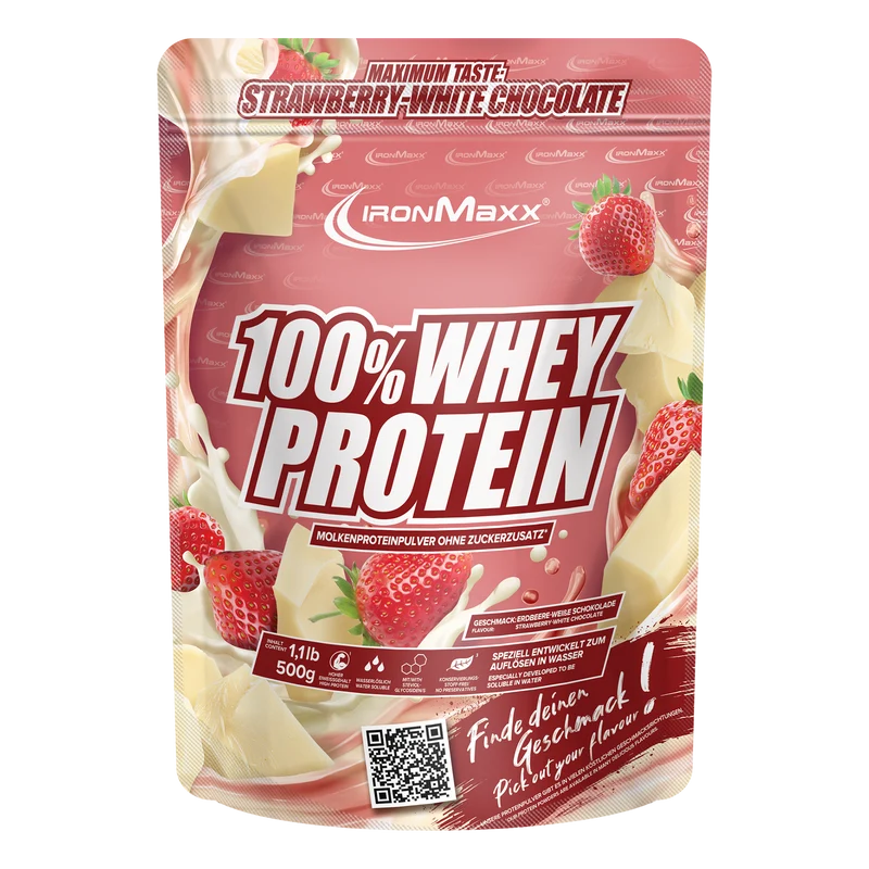 100% Whey Protein (500g) - Weiße Schokolade-Erdbeere