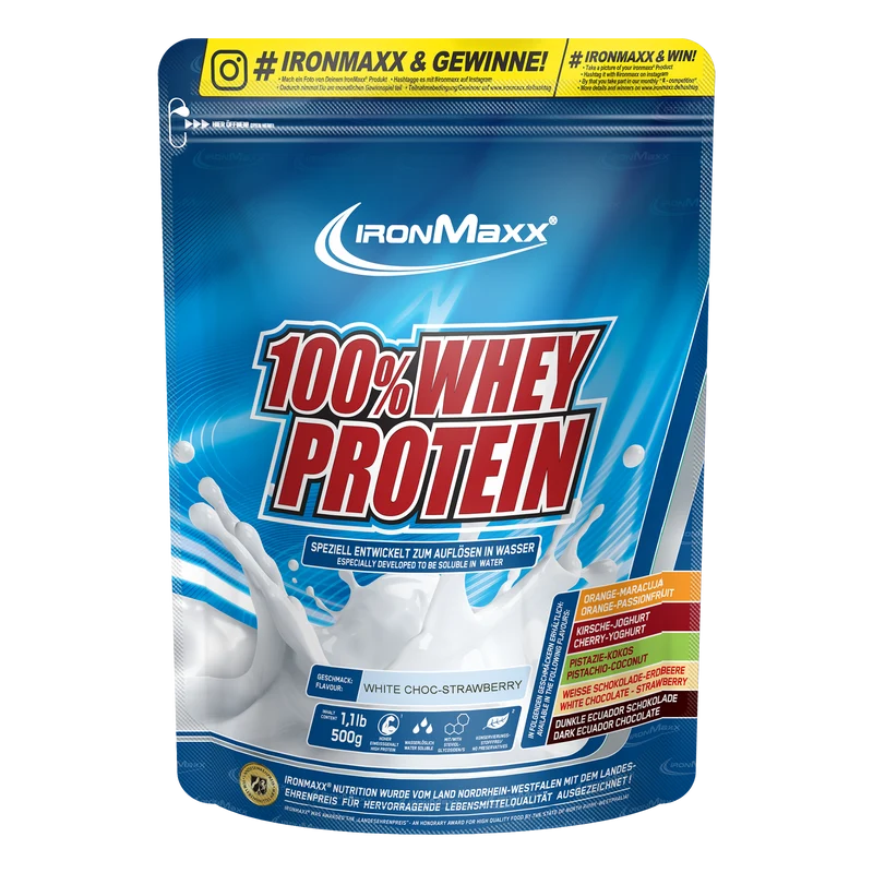 100% Whey Protein (500g) - Weiße Schokolade-Erdbeere