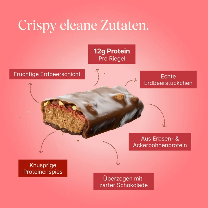 CRISPY veganer Proteinriegel - Erdbeere (12er Pack)
