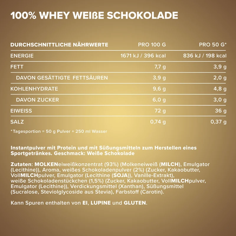 100% Whey Protein (900g) - Weiße Schokolade