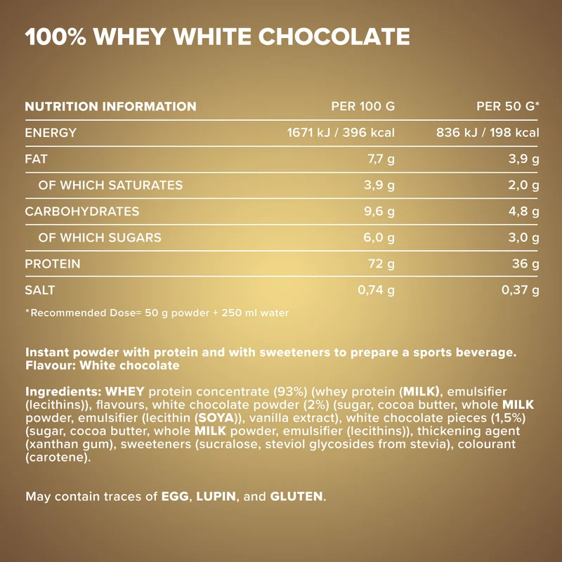 100% Whey Protein (900g) - Weiße Schokolade