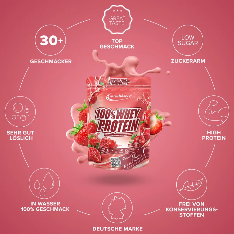 100% Whey Protein (500g) - Erdbeere