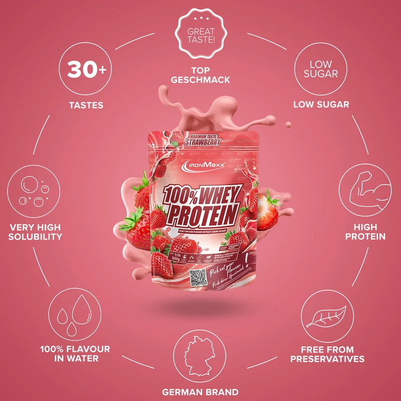 100% Whey Protein (500g) - Erdbeere