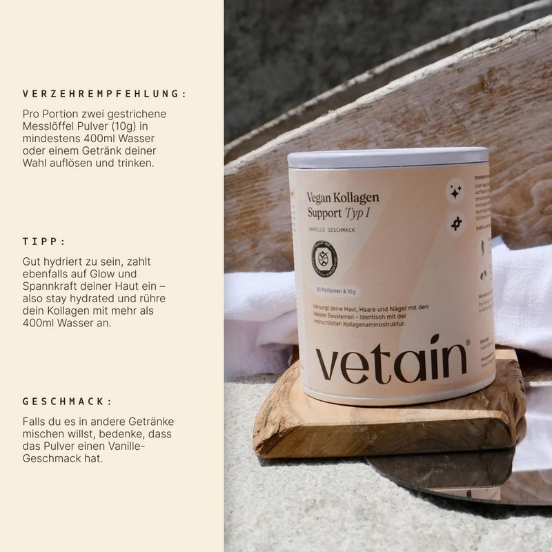 Veganes Kollagen Typ 1 (Haut, Haare, Nägel) - 30 Portionen