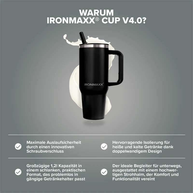 IronMaxx Cup V4.0 (1200ml) - Deep Black