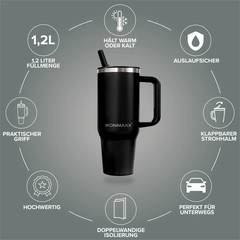 IronMaxx Cup V4.0 (1200ml) - Deep Black