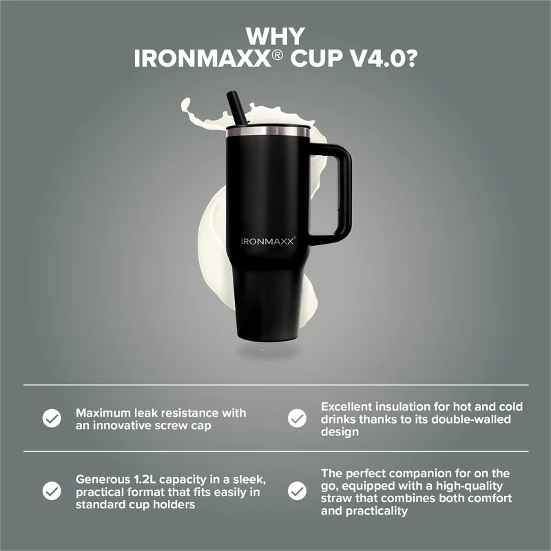 IronMaxx Cup V4.0 (1200ml) - Deep Black