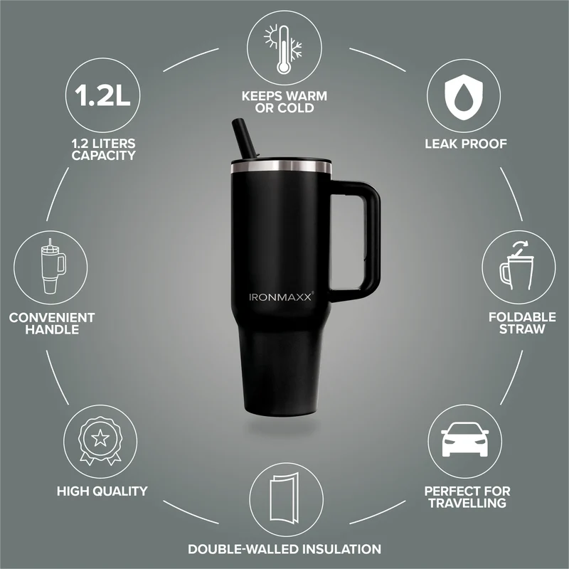 IronMaxx Cup V4.0 (1200ml) - Deep Black
