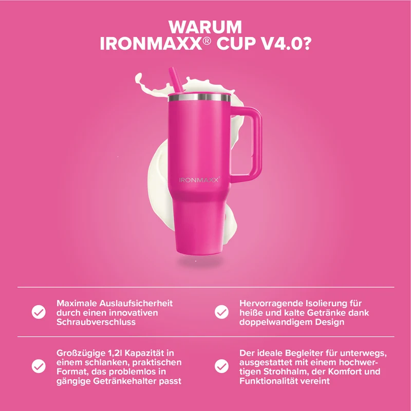 IronMaxx Cup V4.0 (1200ml) - Active Pink