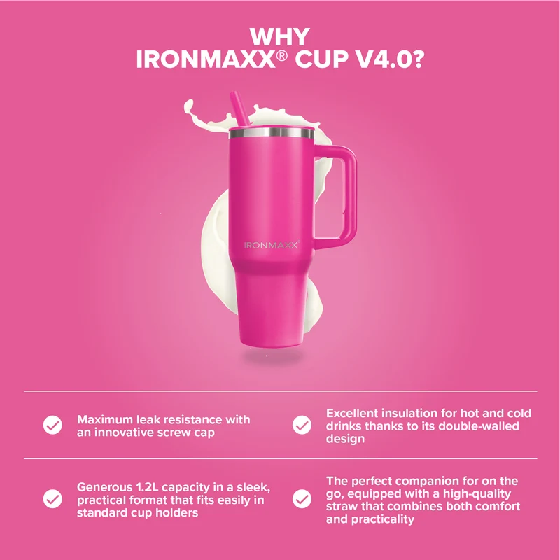 IronMaxx Cup V4.0 (1200ml) - Active Pink