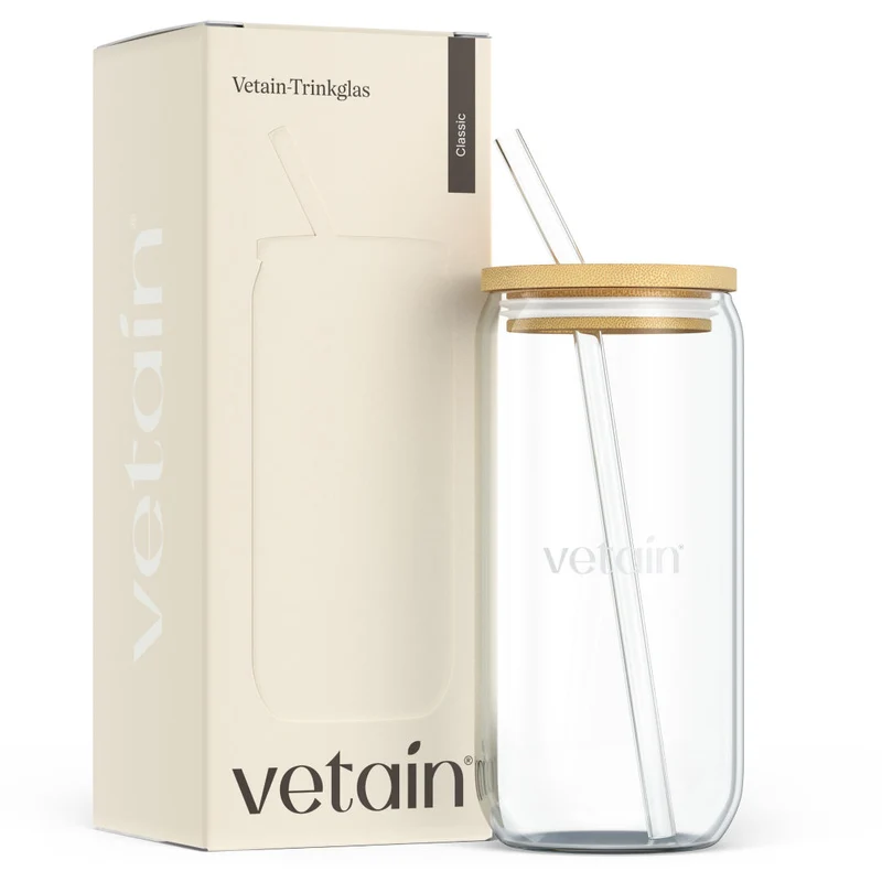 Gratis Trinkglas mit Vetain-Logo