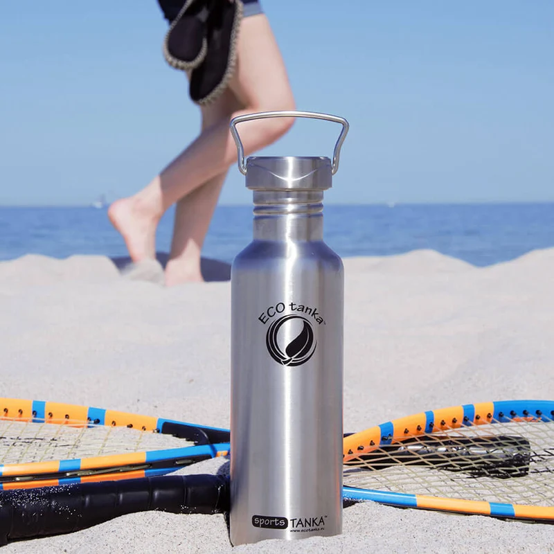 0,8l sportsTANKA™ Edelstahl Trinkflasche mit Edelstahl-Wave-Verschluss