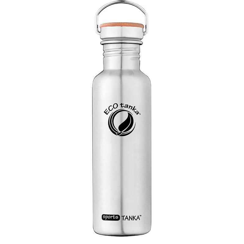 0,8l sportsTANKA™ Edelstahl Trinkflasche mit Edelstahl-Bambus-Verschluss