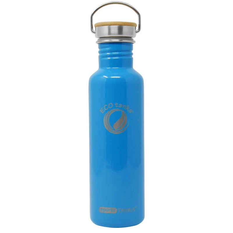 0,8l sportsTANKA™ Edelstahl Trinkflasche mit Edelstahl-Bambus-Verschluss