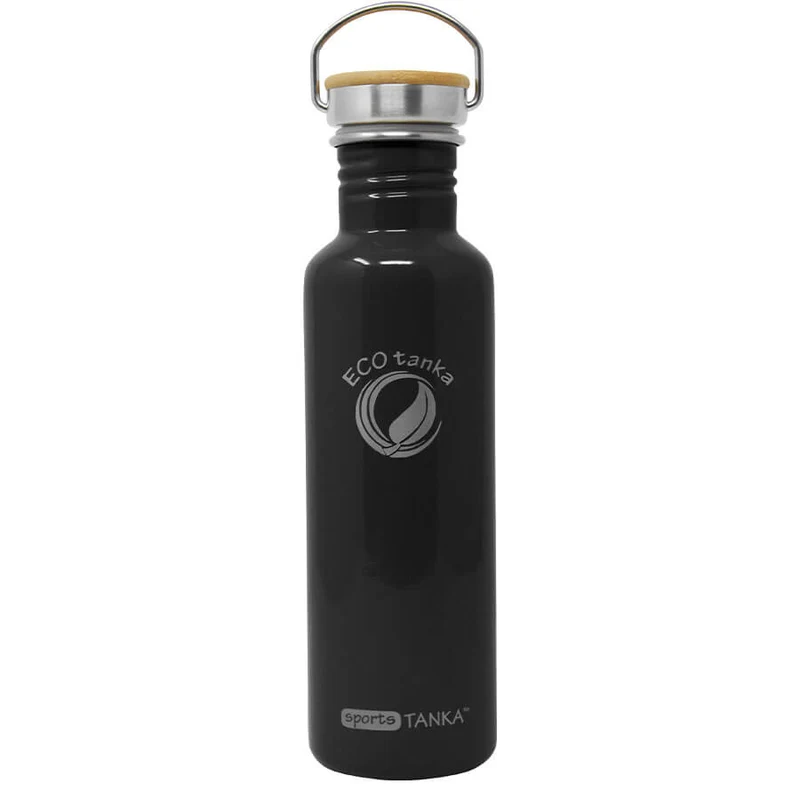 0,8l sportsTANKA™ Edelstahl Trinkflasche mit Edelstahl-Bambus-Verschluss