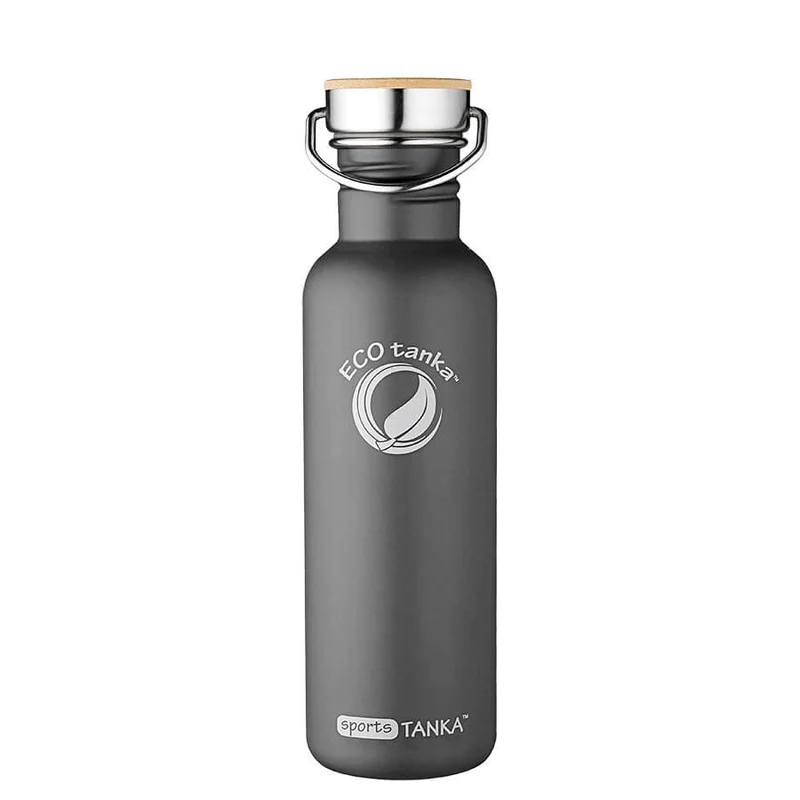 0,8l sportsTANKA™ Edelstahl Trinkflasche mit Edelstahl-Bambus-Verschluss